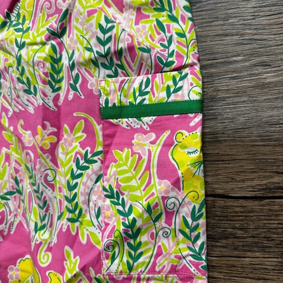 Lilly Pulitzer Pink and Green Tropical Patterned Trousers - Picture 3 of 7